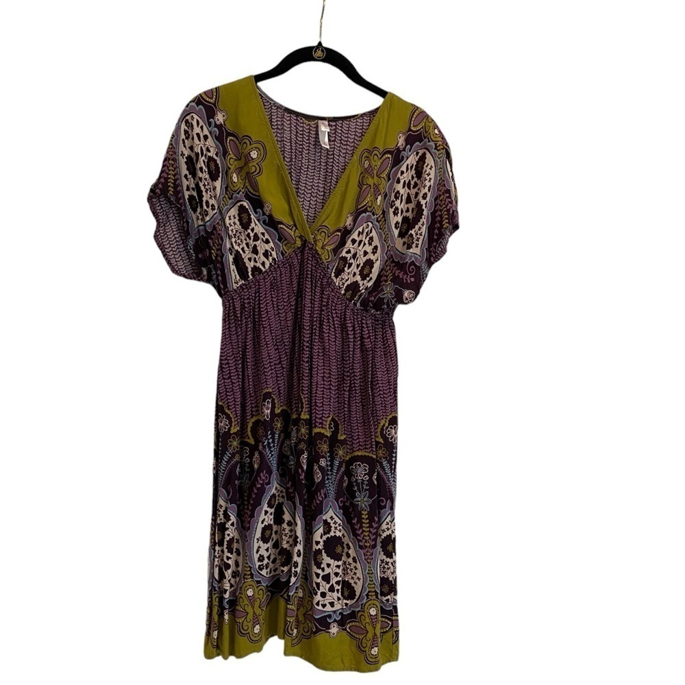 Xhilaration tunic size M mini purple and olive green‎ v-neck